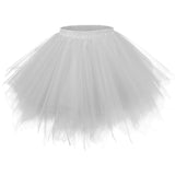 1 x RAW Customer Returns Girstunm women s tutu tulle skirt 50s vintage tulle skirt petticoat multicolored bubble dance dress skirt underskirt tutu short ballet silver medium - RRP €26.99