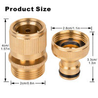 4 x RAW Customer Returns 2 sets 3 4 inch hose connector brass quick coupling garden hose adapter faucet connection for garden hose water hose - RRP €52.4