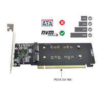 1 x RAW Customer Returns Cablecc 4X NVME M.2 AHCI to PCIE Express 3.0 Gen3 X16 RAID Card VROC Raid0 Hyper Adapter - RRP €40.0