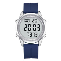 1 x RAW Customer Returns Pedometer watch without Bluetooth, without app pedometer watch, 30M waterproof watch, LCD large digits, friendly pedometer watch for seniors, with countdown alarm calorie counter silica gel blue  - RRP €30.24