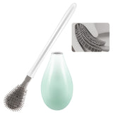 1 x Brand New Dasing Flexible toilet brush made of silicone, wall-mounted silicone brush head with container for quickly cleaning the toilet without drilling for deep cleaning green  - RRP €20.4