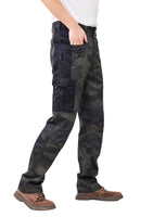 1 x RAW Customer Returns WORK IDEA - Men s work cargo trousers, with internal knee pockets, black, camouflage, XL - RRP €29.98