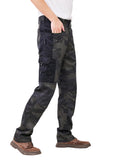 1 x RAW Customer Returns WORK IDEA - Men s work cargo trousers, with internal knee pockets, black, camouflage, XL - RRP €29.98