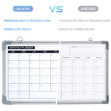 1 x RAW Customer Returns ARCOBIS Monthly Planner Whiteboard Magnetic for Wall - 40x30cm Magnetic Board Small White Board Calendar Wipeable, Double-Sided Board for Planning, List, Memo, Kitchen, School, Home, Office Black  - RRP €18.14