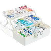 1 x RAW Customer Returns AMZPDD Portable Foldable Transparent 3 Layer Plastic Sewing Organizer Tool Box First Aid Kit for Home Medicine 30CM, White  - RRP €26.2