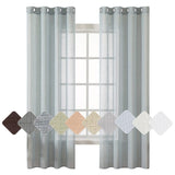 1 x RAW Customer Returns MIULEE Set of 2 Voile Curtains Sheer Linen Curtain with Eyelets Transparent Linen Look Curtain Eyelet Curtain Living Room Window Curtain Translucent Decorative Curtain Bedroom 140 x 245 cm W x H Grey-blue - RRP €33.89