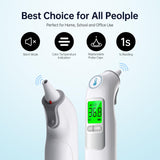 1 x RAW Customer Returns Ear thermometer, ear thermometer for baby adults, digital infrared thermometer with 24 disposable protective caps, grey - RRP €29.99