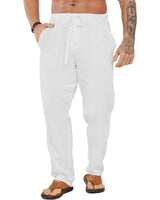 1 x RAW Customer Returns LVCBL Summer Men s Pants Casual Drawstring Beach Pants with Elastic Waist White 2XL - RRP €27.98