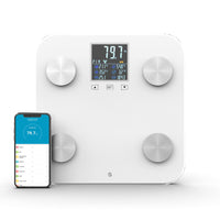 1 x RAW Customer Returns WottoCare - Professional Smart BMI Digital Scale, Analysis 18 Measurements Weight, Body Fat, Muscle, Bluetooth, AiFit App, Pro Screen Bathroom Scale, 9 Users Memory, Color White - RRP €36.38