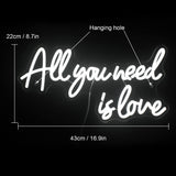 1 x RAW Customer Returns All You Need is Love neon sign, white neon light lettering for wall decoration, LED lettering wall for bedroom, wedding, room decoration, anniversary, Valentine s Day, party decor - RRP €40.33