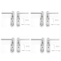 1 x RAW Customer Returns AwmnSrman door handles interior doors doorknob door fitting door handle set room door set 72MM-BB-mortise set of 4 modern stainless steel 8 doorknobs 8 long plates - RRP €44.99