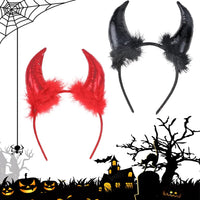 4 x Brand New Halloween devil ears, devil ears headband, devil horns, devil ears headband, Halloween devil horns headband, devil horns costume set, for Halloween Mardi Gras and costume party - RRP €28.16