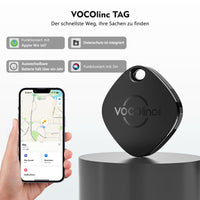 1 x RAW Customer Returns VOCOlinc Key Finder 2 Pack, Smart Air Tracker Tag Compatible with Apple Find My APP iOS ONLY , Bluetooth Finder for Wallets, Bags, Suitcases More, Replaceable Battery, Black - RRP €30.0