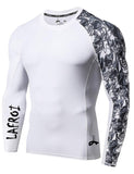 1 x RAW Customer Returns LAFROI Men s Rash Guard Long Sleeve UPF 50 Compression Shirt CLYYB Asym Skull,M - RRP €24.99