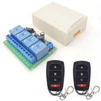 1 x RAW Customer Returns ThisRC DC 12V 24V 4CH radio remote control switch, DC 6-30V 10A 4-channel radio relay receiver with 2 radio transmitters, for light, garage door, motor, awning - RRP €24.99