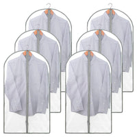 10 x Brand New ADB Garment Bag 6 Pieces 6M 60x100cm White-Gray Garment Cover Suit Cover - Long-term storage of jacket coat clothes suit protection against dust moth damage transparent plastic - RRP €157.3