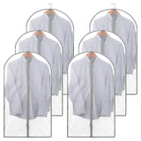 1 x Brand New ADB Garment Bag 6 Pieces 6M 60x100cm White-Gray Garment Cover Suit Cover - Long-term storage of jacket coat clothes suit protection against dust moth damage transparent plastic - RRP €15.73