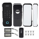 1 x RAW Customer Returns Smart Door Lock, Smart Electronic Glass Door Lock, Fingerprint Door Access Control System, Fingerprint Password Swipe, Remote Unlock - RRP €184.32