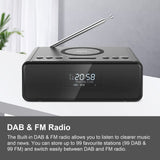 1 x RAW Customer Returns REACHER Digital DAB FM Radio Alarm Clock with Wireless Charging - Customizable Dual Alarms, USB Port, Dimmer, 3 Alarm Tones, Adjustable Volume, Snooze, 12 24H, Sleep Timer for Bedroom - RRP €36.29