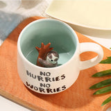 1 x RAW Customer Returns 3D Sloth Mug Made of Ceramic, Unique Handmade Sloth Coffee Mugs, Christmas Gift for Birthdays, Women, Girls, Girlfriend Sloth  - RRP €16.72