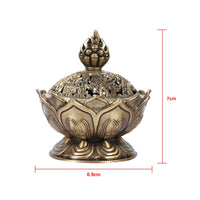 1 x RAW Customer Returns 2 Colors Vintage Backflow Smoke Brass Incense Burner Lotus Stick Cone Holder Home Decoration Accessories Bronze  - RRP €13.39