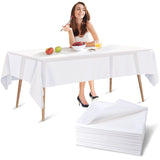 1 x RAW Customer Returns Luriseminger 20 pieces disposable tablecloth, waterproof table cover made of nonwoven fabrics with PE film, disposable table cover, white tablecloths for weddings, parties, birthdays 150 x 240 cm  - RRP €37.99