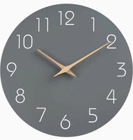 1 x RAW Customer Returns LOHAS Home Wooden Wall Clock 25cm Silent Non Ticking Quartz Battery Operated Morden Simplicity Grey  - RRP €15.12