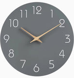 1 x RAW Customer Returns LOHAS Home Wooden Wall Clock 25cm Silent Non Ticking Quartz Battery Operated Morden Simplicity Grey  - RRP €15.12