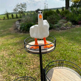 1 x RAW Customer Returns FASBET Middle Finger Resin Duck Ornament Funny Duck Statue Garden Decor Aesthetic Decoration Middle Finger Duck - RRP €13.1