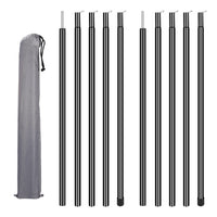 1 x RAW Customer Returns NAKIHOUSE Tent Poles Telescopic Pole Adjustable Tent Poles Stainless Steel Camping Poles Tent Pole Replacement 43-200 cm 2 Sets with Storage Bag for Tent Tarp Awning Sun Shade, Black - RRP €21.17