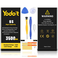 1 x RAW Customer Returns 3500mAh Battery for Phone 6S, Upgraded Yodoit High Capacity Replacement Battery 0 Cycle for Phone 6S Model A1633, A1688, A1700 with Full Repair Tool Kits - RRP €18.95