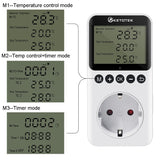 1 x RAW Customer Returns KETOTEK Digital Socket Thermostat with Day Night Timer, Plug Timed Thermostat Reptiles Terrarium Temperature Controller with Probe 220V - RRP €29.5