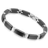 1 x RAW Customer Returns Flongo ceramic bracelets couple white black porcelain couple bracelet stainless steel bracelet friendship bracelets partner bracelets bangle 2 pieces for women men couple - RRP €37.1