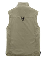 1 x RAW Customer Returns Oralidera Men s Multi-Pocket Vest Journalist Vest Fishing Jacket for Photography Jacket Hiking and Outdoor Activities Vest, A-Khaki, XXL - RRP €33.46