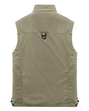 1 x RAW Customer Returns Oralidera Men s Multi-Pocket Vest Journalist Vest Fishing Jacket for Photography Jacket Hiking and Outdoor Activities Vest, A-Khaki, XXL - RRP €33.46