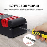 1 x RAW Customer Returns Knife Sharpener Professional, Chefs Choice, Electric and Manual Sharpening, Diamond Coated, Non-Slip Base, 3 in 1 Knife Sharpener for Kitchen Knives, Scissors, Screwdrivers Black  - RRP €49.99