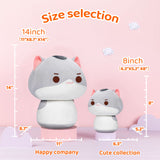 2 x Brand New Mewaii 36CM Soft Cat Mushroom Stuffed Animal Plush Pillow Squishy Toy with Gray - RRP €58.46