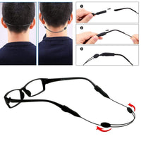 2 x Brand New Glasses strap, adjustable glasses strap, 3-pack waterproof glasses holder, silicone glasses strap with 3 pairs of ear hooks, eyeglass retainer, sports glasses strap, glasses strap, sports band glasses black, 25 cm - 40 cm  - RRP €55.2