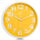 1 x RAW Customer Returns Lafocuse 3D Numbers Silent Wall Clock Yellow, Modern Wall Clock 30cm Easy to Read, No Ticking Silent Decoration for Living Room Kitchen Children s Room Office - RRP €21.62