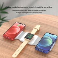 1 x RAW Customer Returns Fast Wireless Charger, 3-in-1 Magnetic Wireless Charger Charging Station, Foldable Wireless Charging Pad, Wireless Charging Headset for Ap-ple Watch for i-Phone 13 12 SE 11 Max X XS XR 8 8 Plus - RRP €22.97