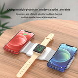 1 x RAW Customer Returns Fast Wireless Charger, 3-in-1 Magnetic Wireless Charger Charging Station, Foldable Wireless Charging Pad, Wireless Charging Headset for Ap-ple Watch for i-Phone 13 12 SE 11 Max X XS XR 8 8 Plus - RRP €23.28