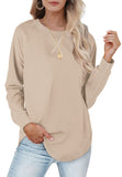 1 x RAW Customer Returns XIEERDUO Pullover Women s Crew Neck Long Sleeve Loose Sweatshirt Long Sleeve Tops Winter Casual Tops Khaki M - RRP €30.24