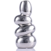 1 x RAW Customer Returns XIAOMAGG Home Decor Ceramic Vase Flower Vases for Modern Rustic Wedding Living Room Table Centerpiece Creative Egg Shape Vase Silver Plated  - RRP €21.3