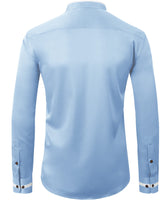 1 x RAW Customer Returns JACKETOWN Leisure Shirt Men s Shirt Long Sleeve Casual Spring Summer Solid Color Blouse Long Sleeve Slim Fit Light Blue 3XL - RRP €40.33