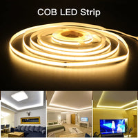 1 x RAW Customer Returns Wisada Dimmable COB LED Strip 4m, DC12V 320 LEDs m Flexible LED Light Strip, Indoor Non-Waterproof Warm White COB LED Tape Fairy Lights with Touch Dimmer Power Supply for Home Cabinet - RRP €28.22