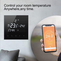 1 x RAW Customer Returns Beok Smart underfloor heating thermostat, programmable WiFi thermostats for hot water heating equipment, compatible with Google Home Alexa Voice Assistant, Max 3A TGT70WIFI-WP black - RRP €49.4