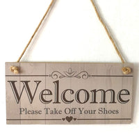 8 x Brand New Milisten Home Decor Home Decoration Welcome Please Take Your Shoes Off Board Wooden Welcome Hanging Sign Board for Shop Home Store Hanging Decorations Home Decoration Home Decoration - RRP €163.2