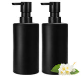 1 x RAW Customer Returns GMISUN 2 Pack Soap Dispenser Glass Black, Modern Soap Dispenser Black Matt with Strong Pump, Refillable Soap Bottle for Kitchen and Bathroom, Vintage Soap Dispenser with Labels - 350ml - RRP €15.12