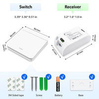 1 x RAW Customer Returns Tedeligo Wireless Switch Kit 1 Switch - 2 Button , Mobile Switch AC 220V Relay Receiver RF 433MHz Radio Transmitter 100 Meter Control Range for Lighting - RRP €26.4