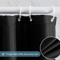 1 x RAW Customer Returns Furlinic shower curtain anti-mold in the bathroom textile curtain for bathtub shower curtains made of polyester fabric antibacterial and waterproof with 12 hooks washable black 180x210. - RRP €18.14